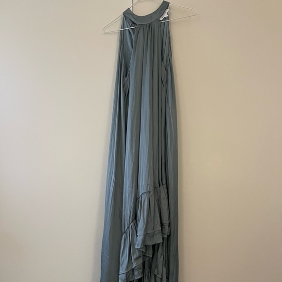 NWOT High-Low Halter Maxi dress in Dusty Blue - Picture 5 of 9